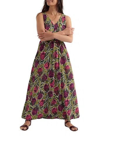 Seasalt Cornwall Polmanter Jersey Fit Flare Dress In Green