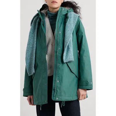 Seasalt Cornwall Porth Nanven Waterproof Organic Cotton Blend Raincoat In Green