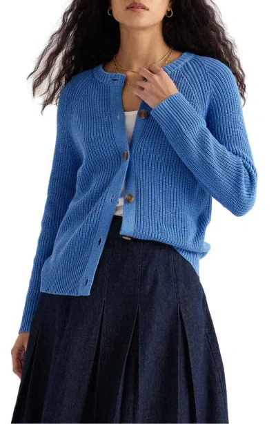 Seasalt Cornwall Potters Meadow Organic Cotton Cardigan In Blue
