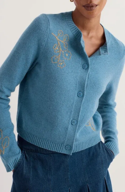 Seasalt Cornwall Potting Shed Embroidered Cardigan In White
