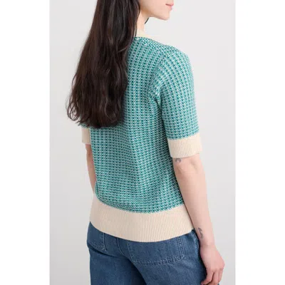 Seasalt Cornwall Reed Organic Cotton Johnny Collar Polo Sweater In Multi