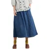 Seasalt Cornwall Restharrow Cotton & Linen A-line Denim Skirt In Blue