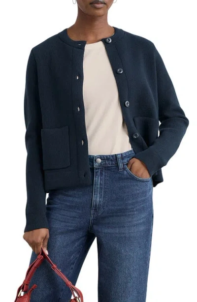 Seasalt Cornwall Rock Lily Organic Cotton Cardigan In Blue