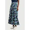 Seasalt Cornwall Rose Floral A-line Skirt In Blue