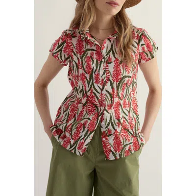Seasalt Cornwall Rushmaker Floral Organic Cotton Voile Button-up Shirt In Multi