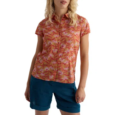 Seasalt Cornwall Rushmaker Floral Organic Cotton Voile Button-up Shirt In Blue