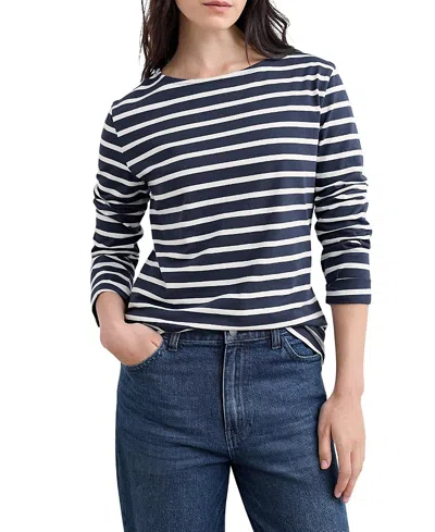 Seasalt Cornwall Sailor Boat Neck Long Sleeve T-shirt In Black