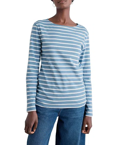 Seasalt Cornwall Sailor Boat Neck Long Sleeve T-shirt In Blue