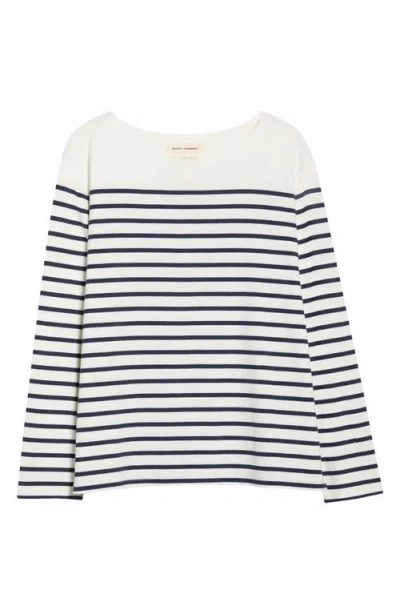 Seasalt Cornwall Sailor Stripe Long Sleeve Organic Cotton T-shirt In White