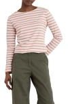 Seasalt Cornwall Sailor Stripe Organic Cotton Top In Pink