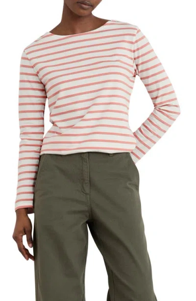 Seasalt Cornwall Sailor Stripe Organic Cotton Top In Pink