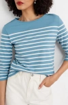 Seasalt Cornwall Sailor Stripe Organic Cotton Top In Blue