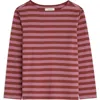 Seasalt Cornwall Sailor Stripe Long Sleeve Organic Cotton T-shirt In Brown