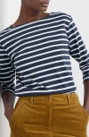Seasalt Cornwall Sailor Stripe Organic Cotton Top In Multi