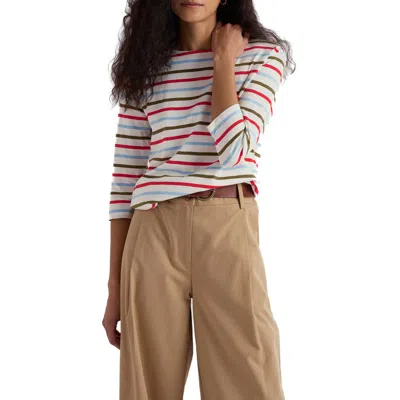 Seasalt Cornwall Sailor Stripe Organic Cotton Top In White