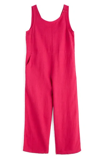Seasalt Cornwall Salt Air Wide Leg Linen Jumpsuit In Pink