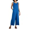 Seasalt Cornwall Salt Airy Crop Wide Leg Linen Jumpsuit In Blue