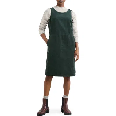 Seasalt Cornwall Salt Weave Corduroy Pinafore Dress In Green