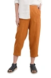 Seasalt Cornwall Saltings Cropped Linen Pants In Cumin