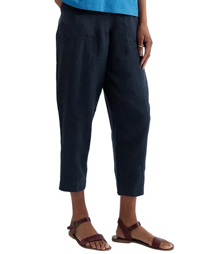 Seasalt Cornwall Saltings Linen Cropped Trousers In Blue