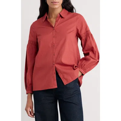 Seasalt Cornwall Sapling Organic Cotton Button-up Shirt In Red