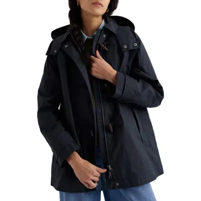Seasalt Cornwall Sea Drift Waterproof Linen & Cotton Rain Coat In Black