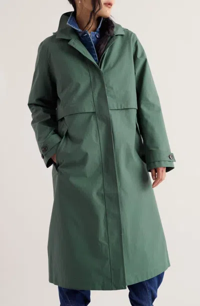 Seasalt Cornwall Sea Lights Waterproof Trench Coat In Green