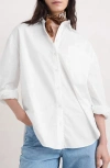 Seasalt Cornwall Sea Path Oversize Organic Cotton Poplin Button-up Shirt In White