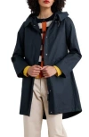 Seasalt Cornwall Seafaring Waterproof Linen & Cotton Hooded Coat In Black