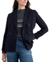 Seasalt Cornwall Lowena Double Breasted Blazer In Blue
