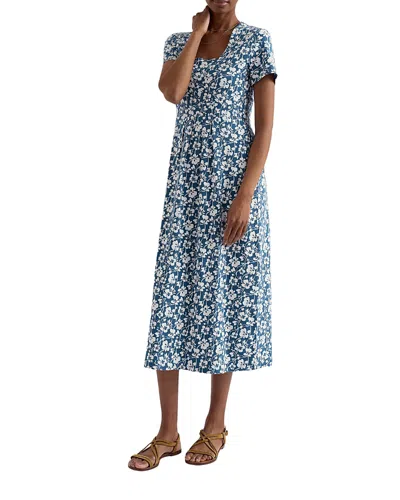 Seasalt Cornwall Seed Packet Short Sleeve Midi Dress In Multi