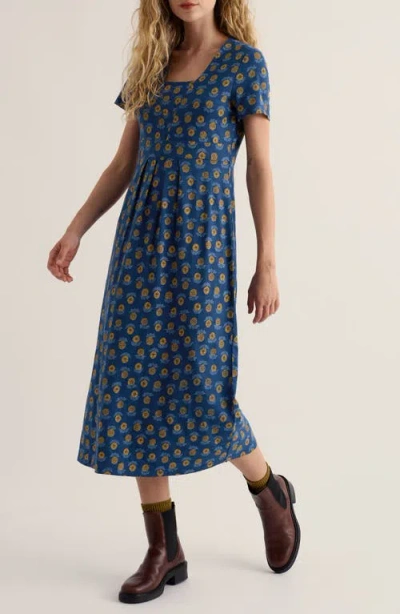 Seasalt Cornwall Seed Packet Stretch Organic Cotton Midi Dress In Multi
