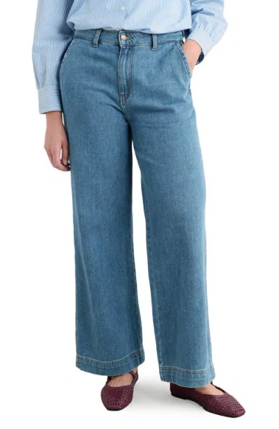 Seasalt Cornwall Sennen Cove Wide Leg Jeans In Blue