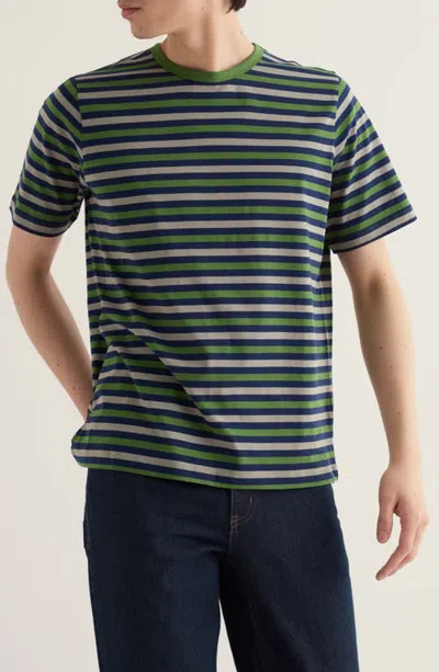 Seasalt Cornwall Seven Seas Sailor Organic Cotton T-shirt In Duet Mini Cornish Green Bean