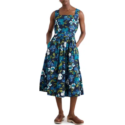Seasalt Cornwall Shearwater Organic Cotton Midi Sundress In Blue
