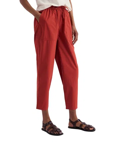 Seasalt Cornwall Sholl Cotton Poplin Tapered Trousers In Brown
