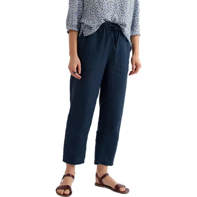 Seasalt Cornwall Sholl Drawstring Tapered Organic Cotton Twill Pants (regular & Petite)1140121111280 In Blue