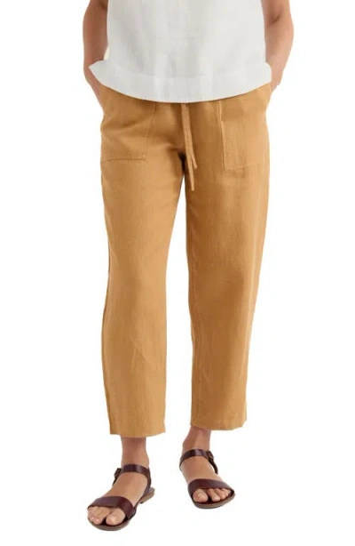 Seasalt Cornwall Sholl Drawstring Tapered Organic Cotton Twill Pants In White