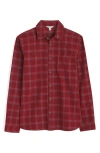 Seasalt Cornwall Shoreman Check Organic Cotton Corduroy Button-up Shirt In Red