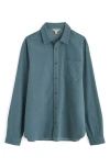Seasalt Cornwall Shoreman Solid Organic Cotton Corduroy Button-up Shirt In Blue
