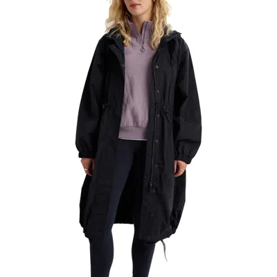 Seasalt Cornwall Skyllen Waterproof Hooded Rain Coat In Black