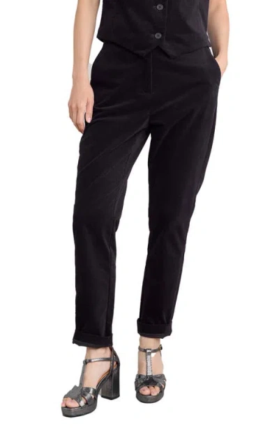 Seasalt Cornwall Star Rock Tapered Stretch Organic Moleskin Pants In Onyx