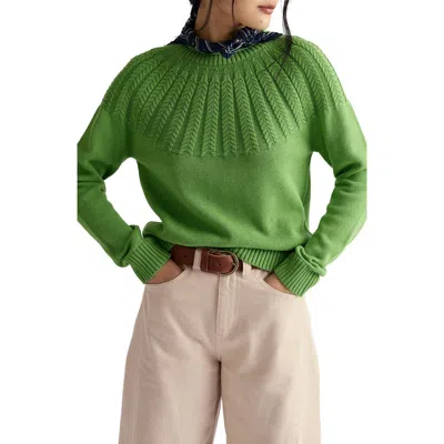 Seasalt Cornwall Stone Chat Organic Cotton Sweater In Green