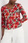 Seasalt Cornwall Studio Glass Organic Cotton Button-up Top In Red