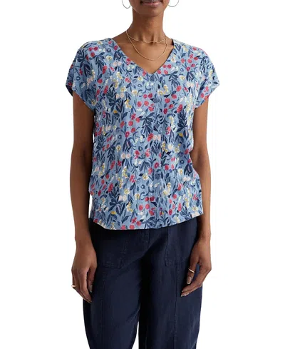 Seasalt Cornwall Studio Glass V-neck Jersey T-shirt In Blue
