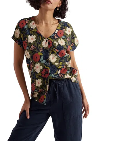 Seasalt Cornwall Studio Glass V-neck Jersey T-shirt In Multi