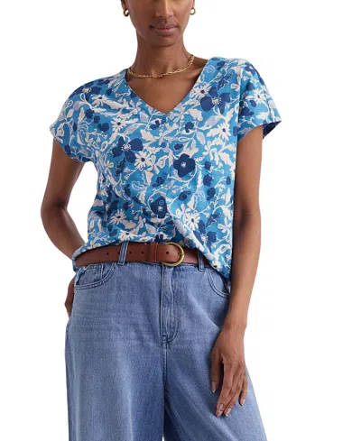 Seasalt Cornwall Studio Glass V-neck Jersey T-shirt In Multi
