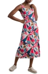 Seasalt Cornwall Sun Gleam Sleeveless Stretch Organic Cotton Jersey Midi Dress In Spinnaker Sails Chalk