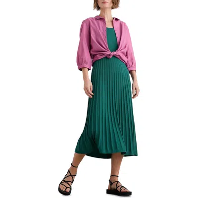 Seasalt Cornwall Sunlight Summer Sleeveless Rib Sweater Dress In Knit Melange Pine Shoots