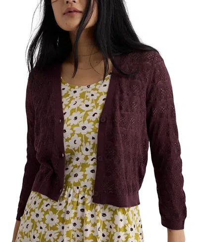 Seasalt Cornwall Sweet Day Cotton Cardigan In Brown